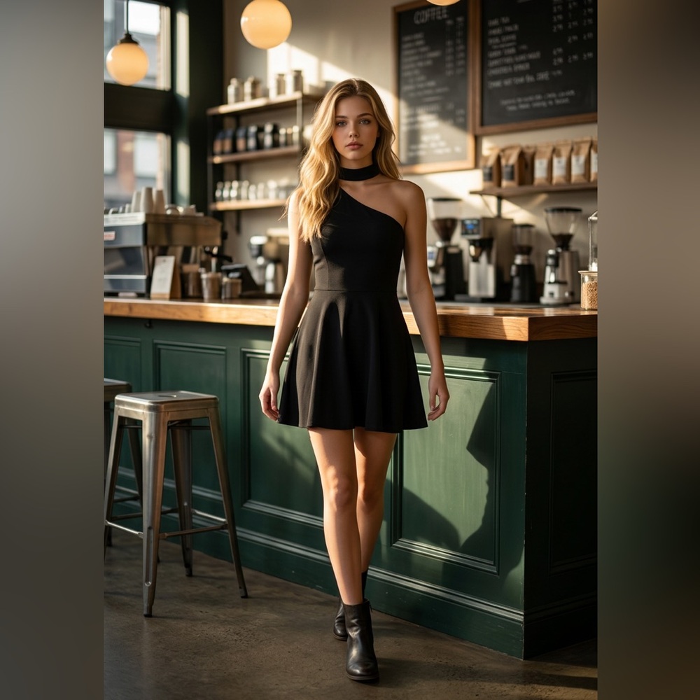 Trendyol Black One-Shoulder Dress